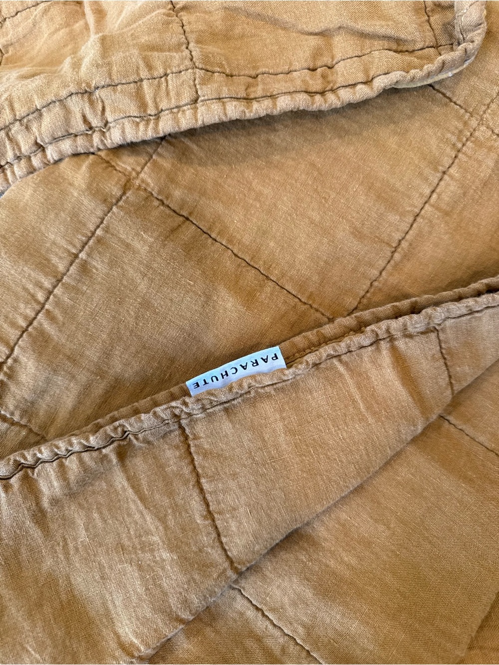 Parachute Ochre Linen Pillowcase and Quilt crib set - Picture 2 of 4